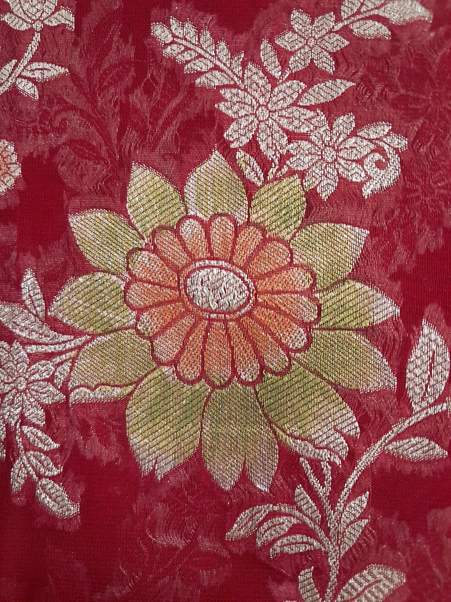 Mughlai Jaal Handbrush Georgette Saree