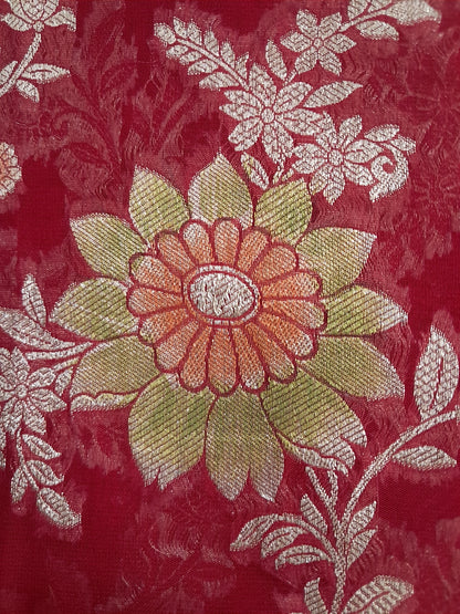 Mughlai Jaal Handbrush Georgette Saree