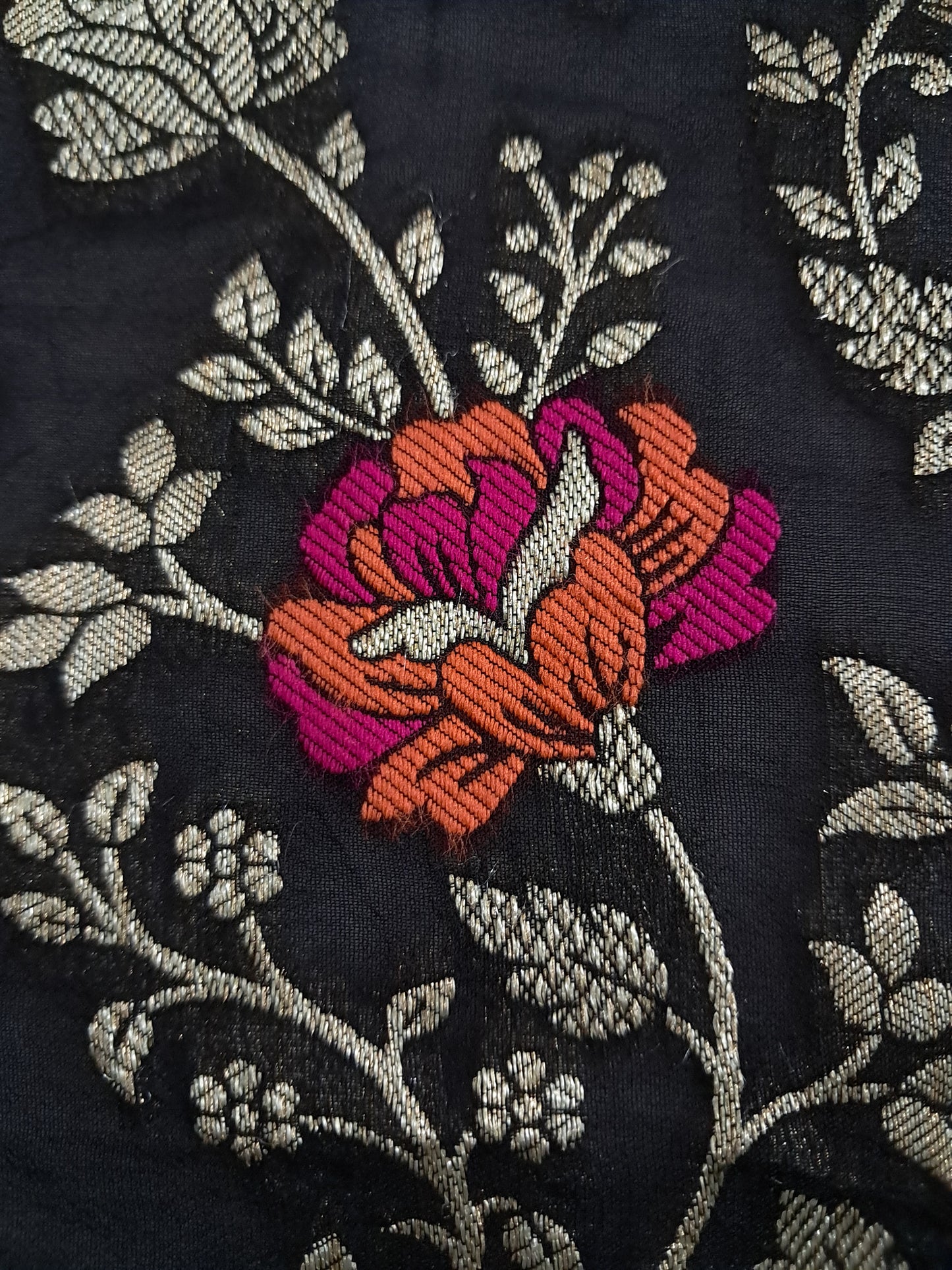 Black Meenakari Georgette Saree