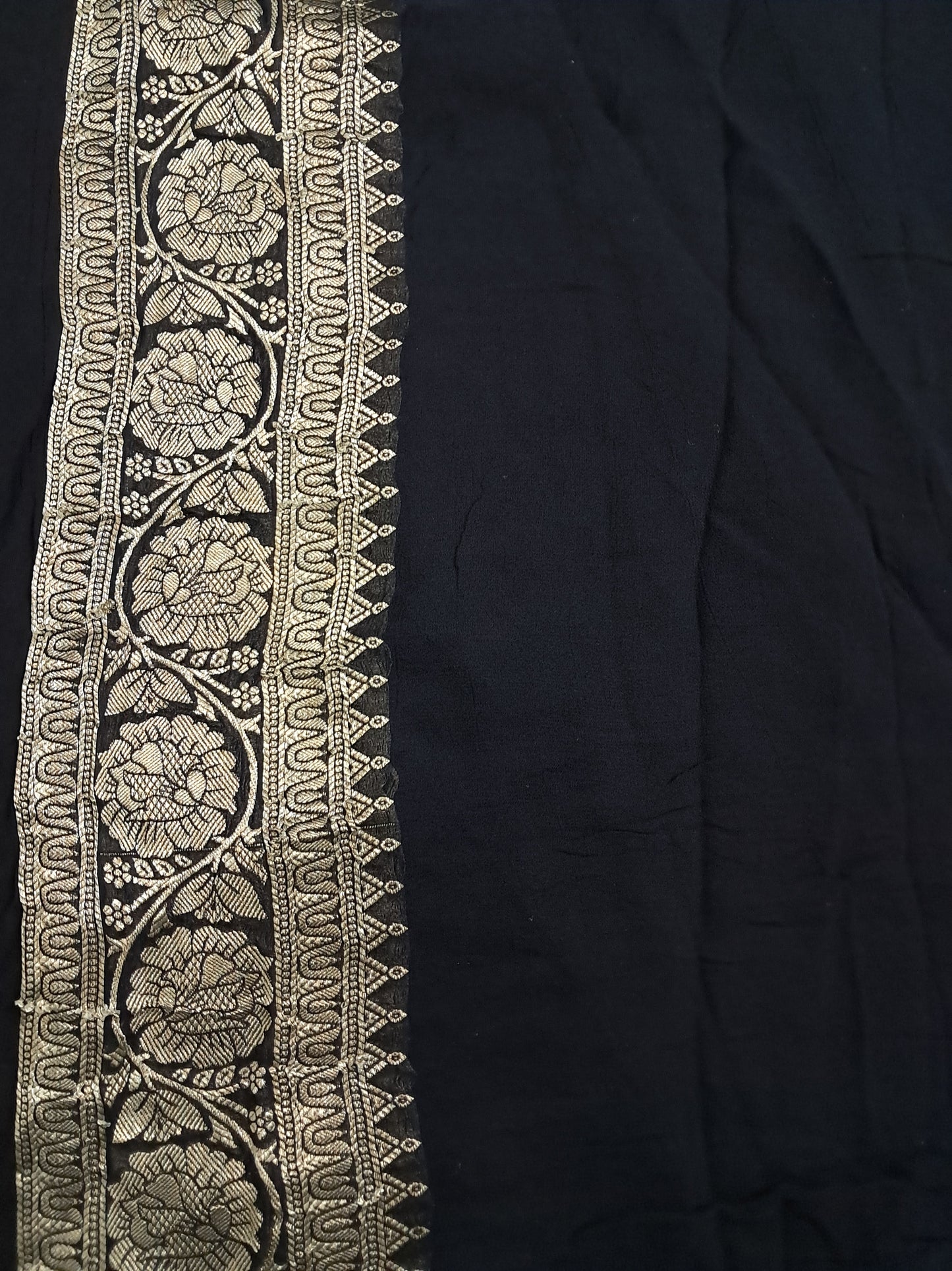 Black Meenakari Georgette Saree