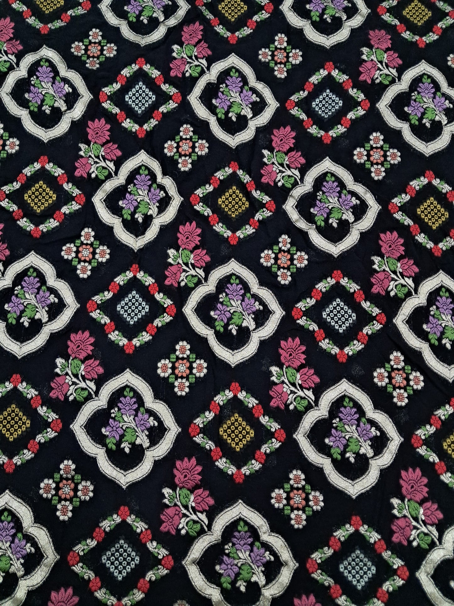 Black Meenakari Chiffon Saree