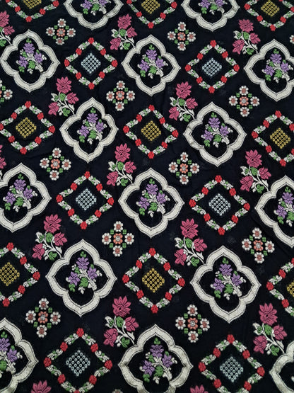 Black Meenakari Chiffon Saree